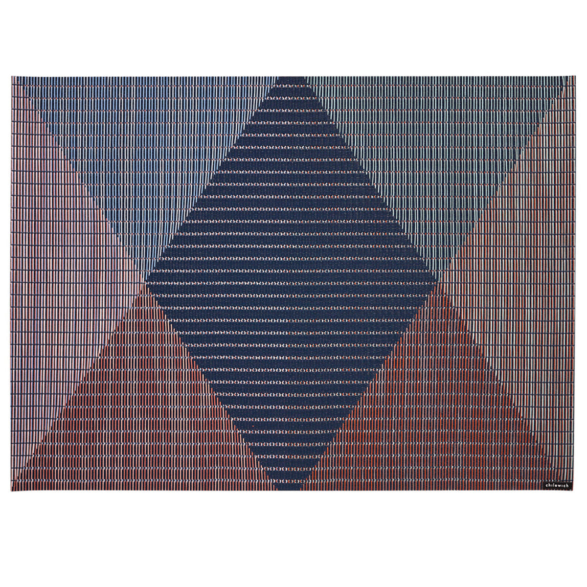 Twilight Placemats in Dark Navy Blue with Warm Pinks, Light Blue and Light Blue Green