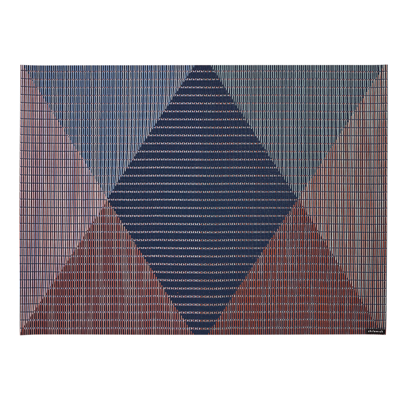 Twilight Placemats in Dark Navy Blue with Warm Pinks, Light Blue and Light Blue Green