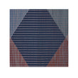 Twilight Woven Floor Mat in Dark Navy Blue with Warm Pinks, Light Blue and Light Blue Green