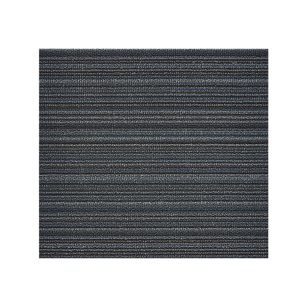 Blue Shag Mat in Mix Midtone Blues, Silver and Dark Grey Tones