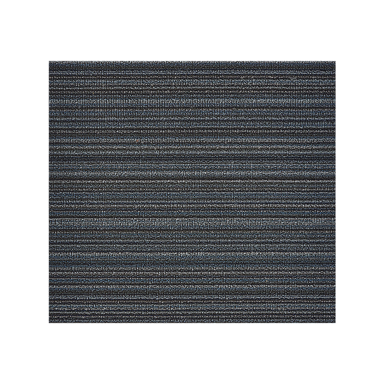 Blue Shag Mat in Mix Midtone Blues, Silver and Dark Grey Tones