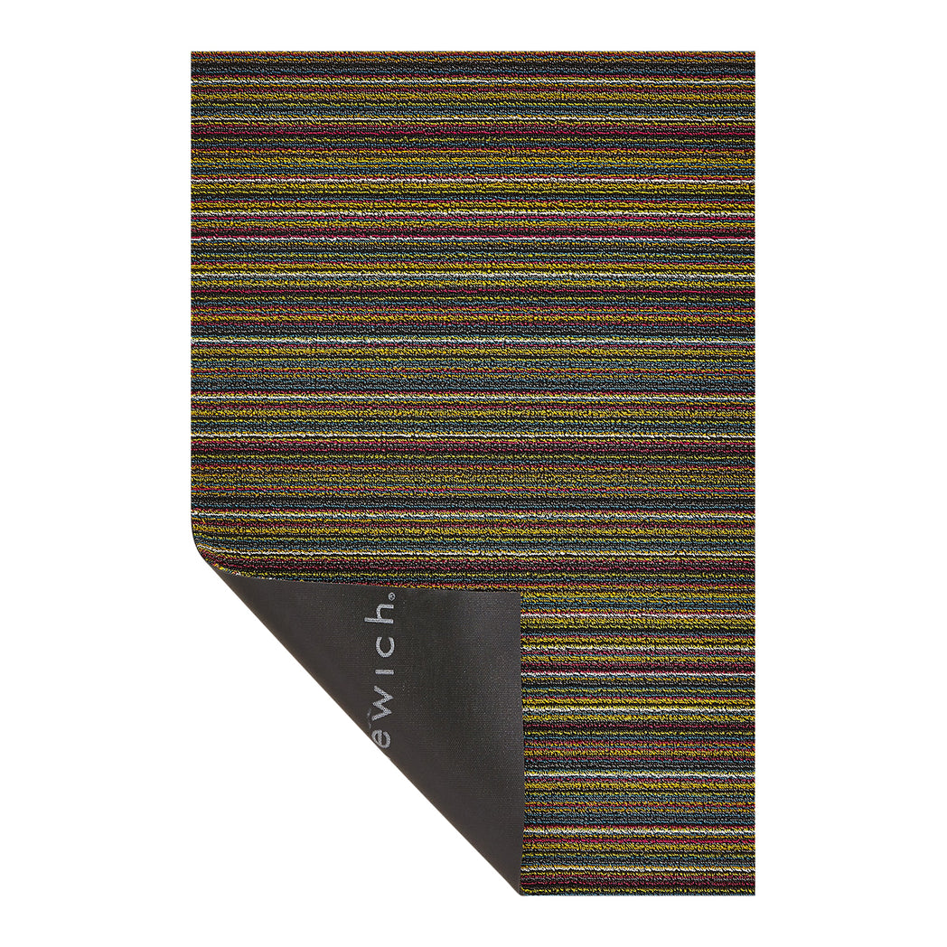 Skinny Stripe Shag Mats - Bright Multi Corner