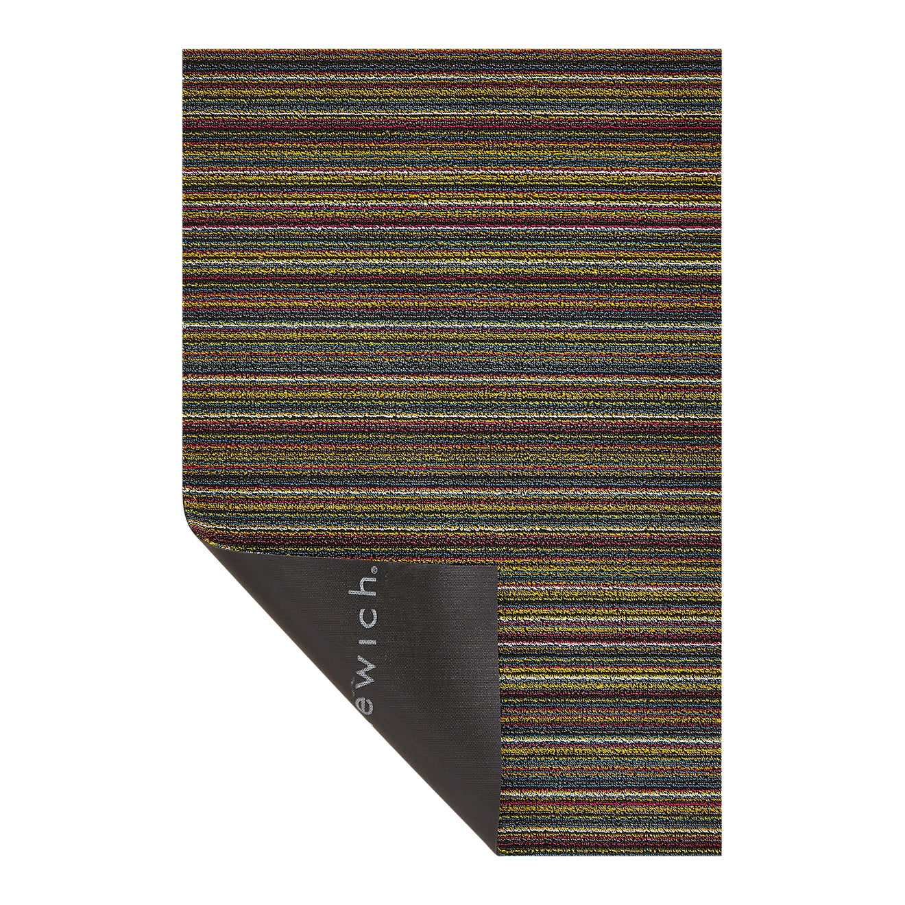 Skinny Stripe Shag Mats - Bright Multi Corner