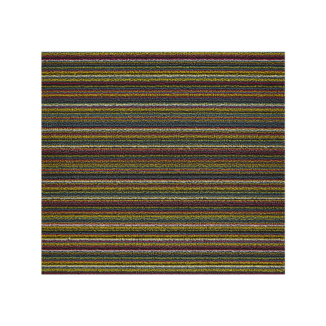 Bright Multi Shag Mat in Mix of Dark Pink, Turquoise, Light Yellow Orange, Yellow Green and White