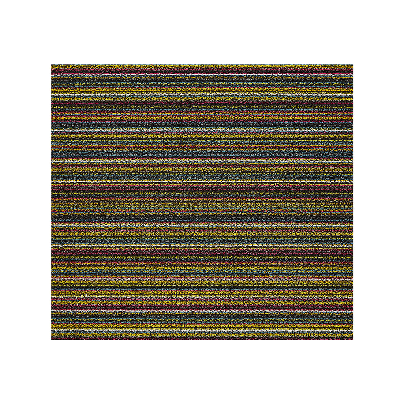 Bright Multi Shag Mat in Mix of Dark Pink, Turquoise, Light Yellow Orange, Yellow Green and White