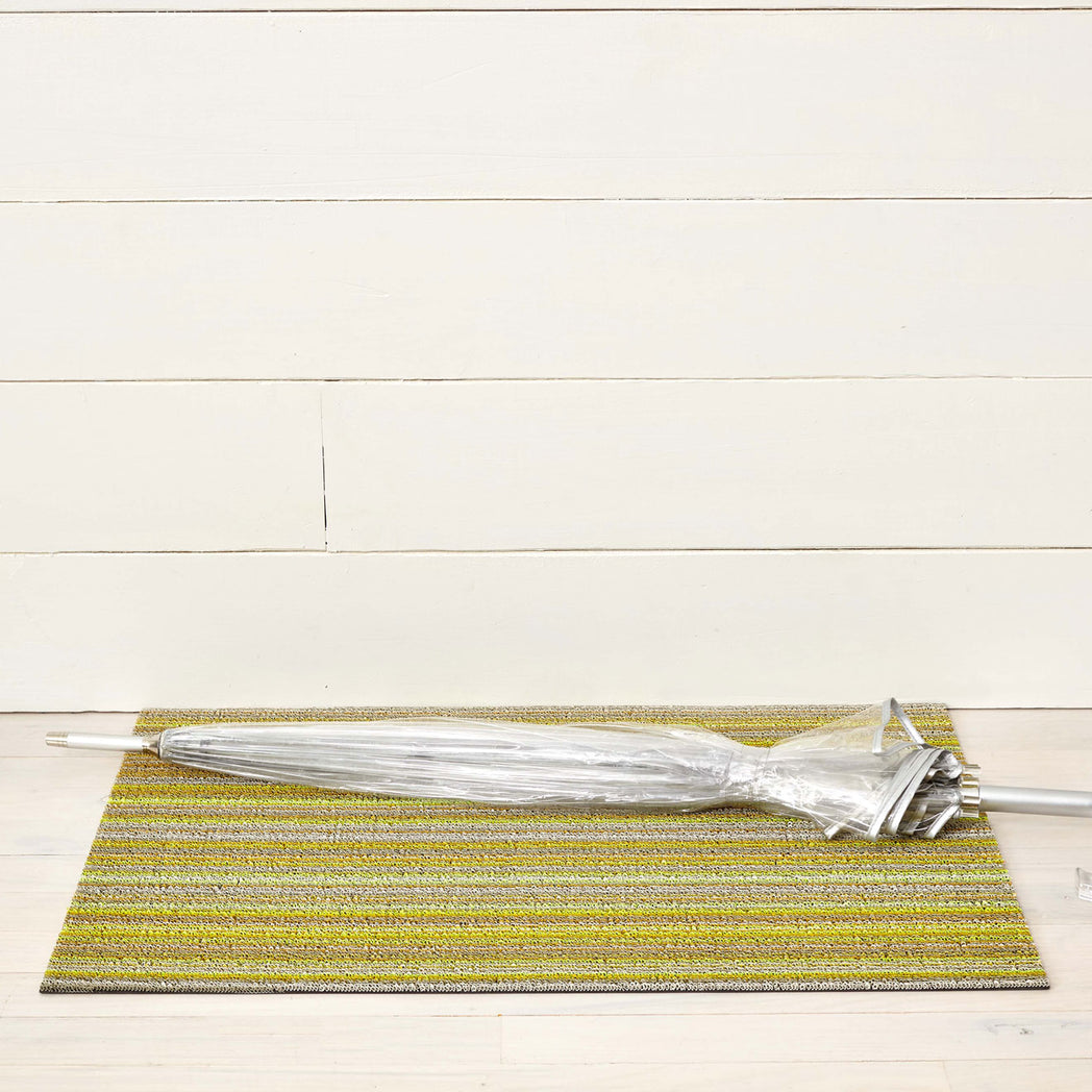 Skinny Stripe Shag Mats - Citron Doormat