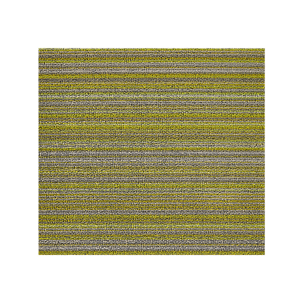 Citron Shag Mat in Mix of Vivid Yellow Greens, Muted Yellow Green and Grey