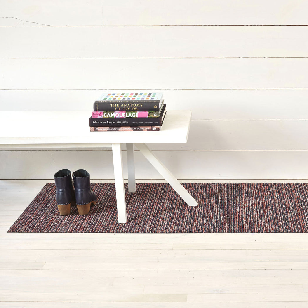 Skinny Stripe Shag Mats - Mulberry Runner