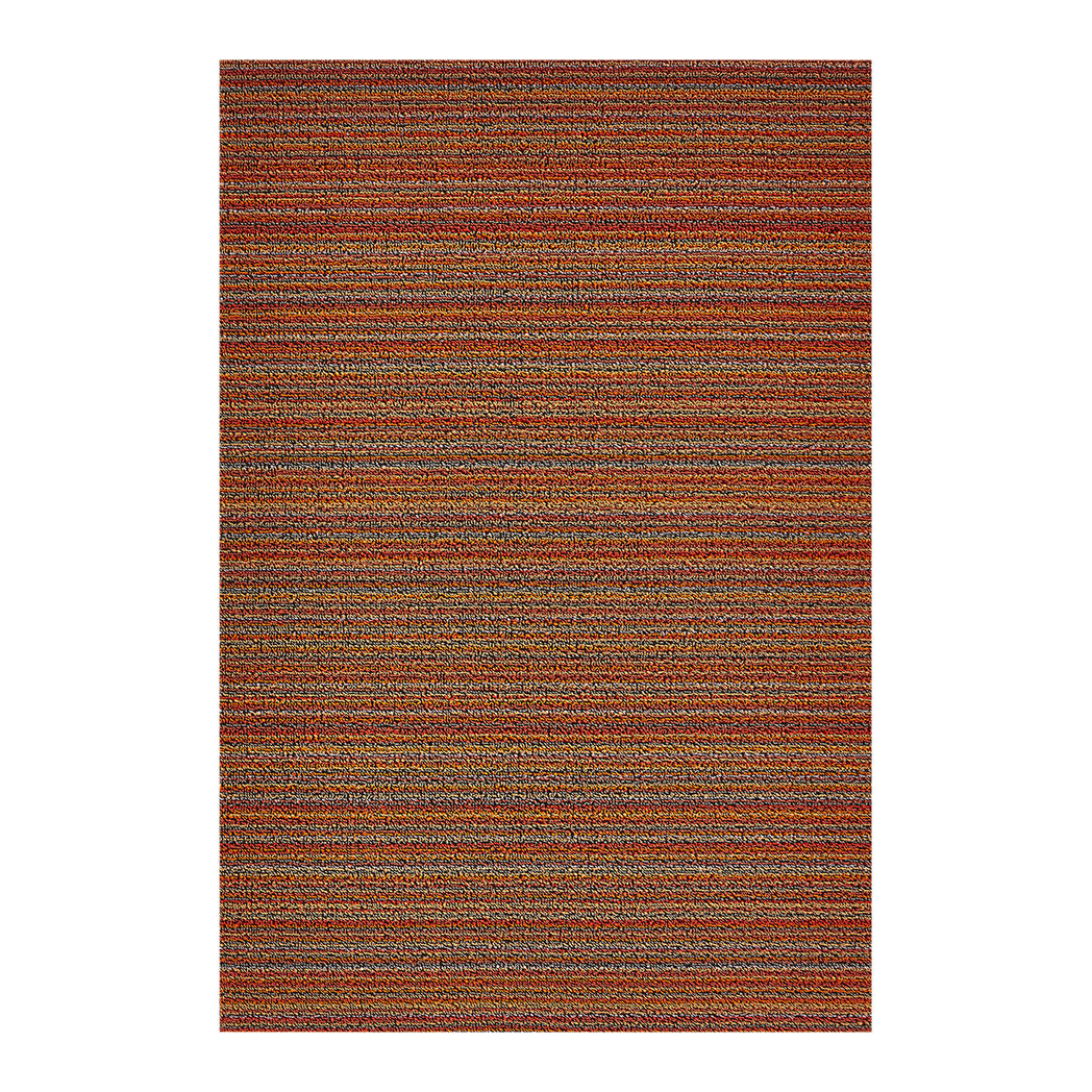 Rectangle Shag Mats in Mix of Vivid Orange and Silver Tones