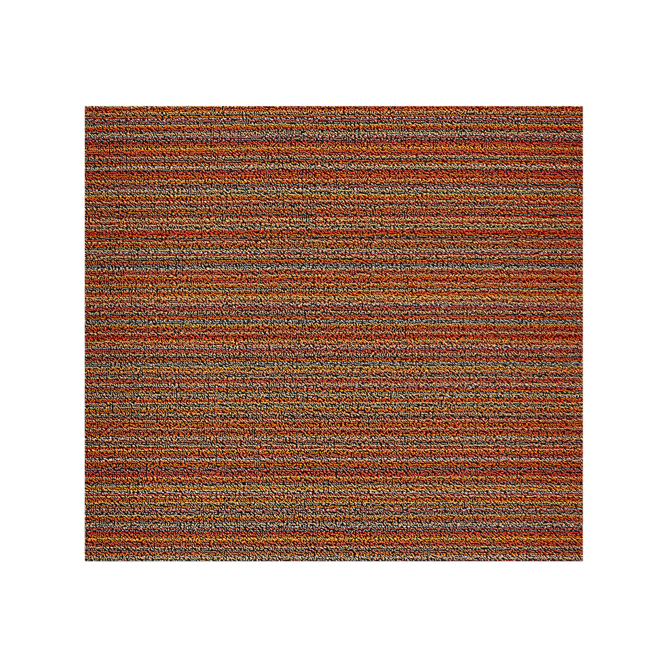 Orange Shag Mat in Mix of Vivid Orange and Silver Tones