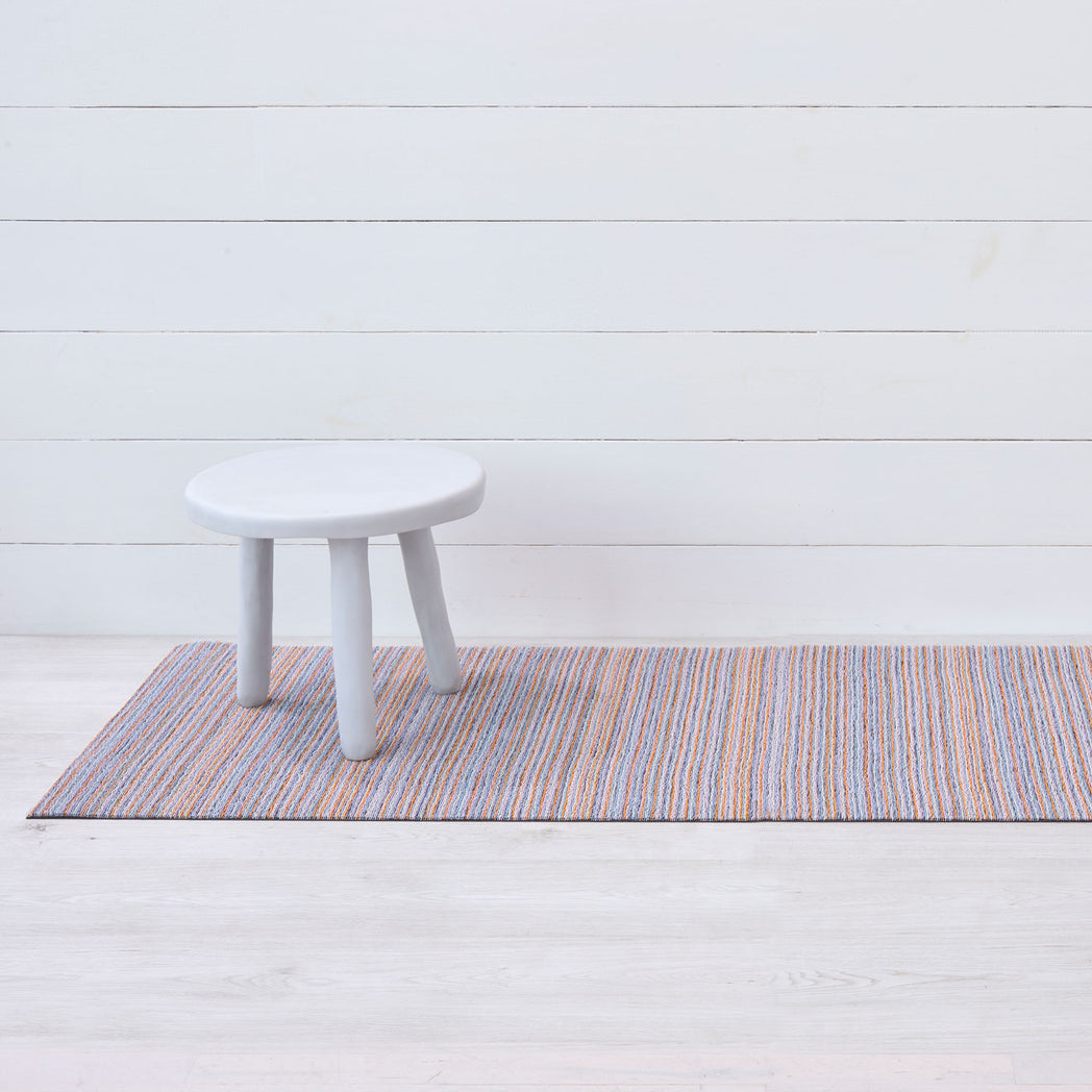 Skinny Stripe Shag Mats - Periwinkle Runner