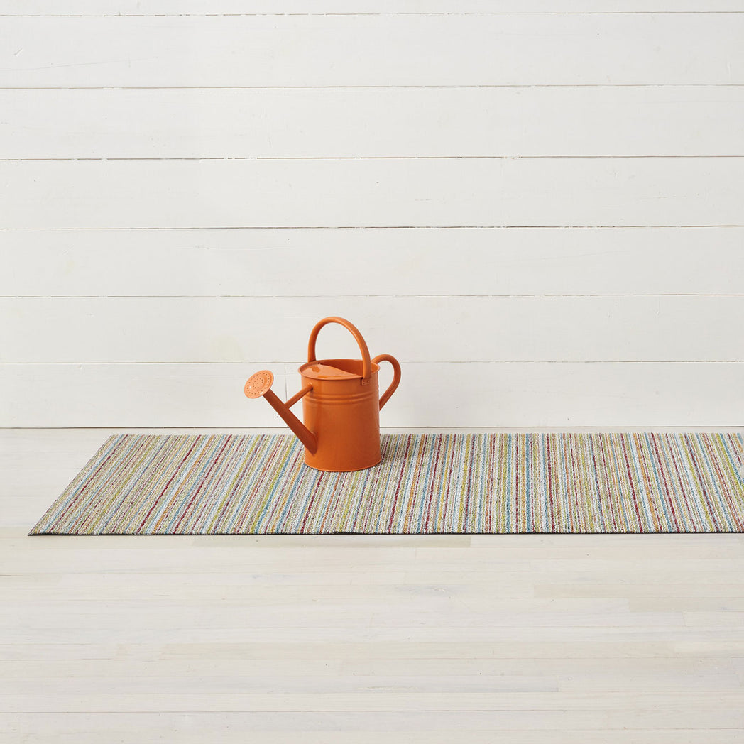 Skinny Stripe Shag Mats - Soft Multi Runner