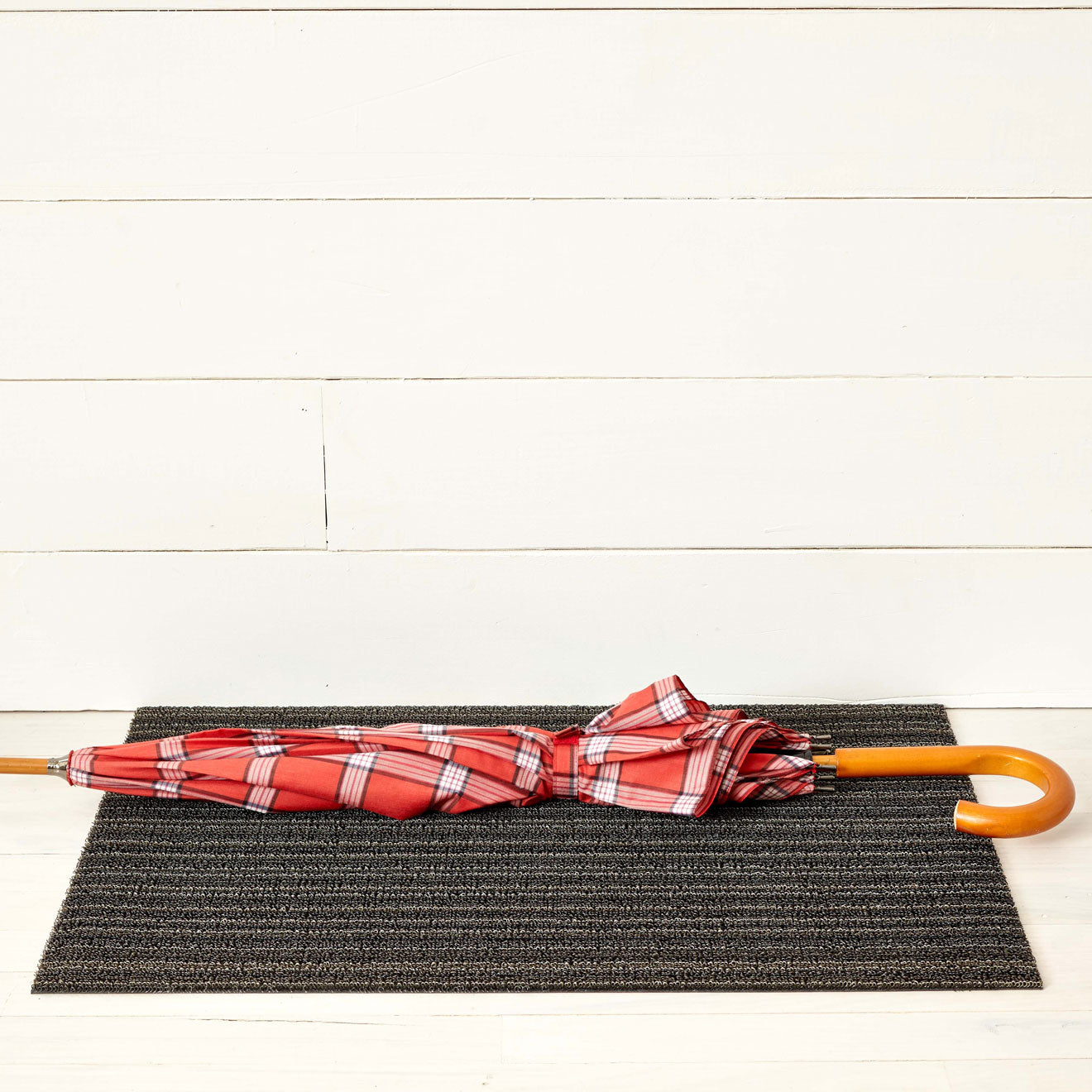Skinny Stripe Shag Mats - Steel Doormat