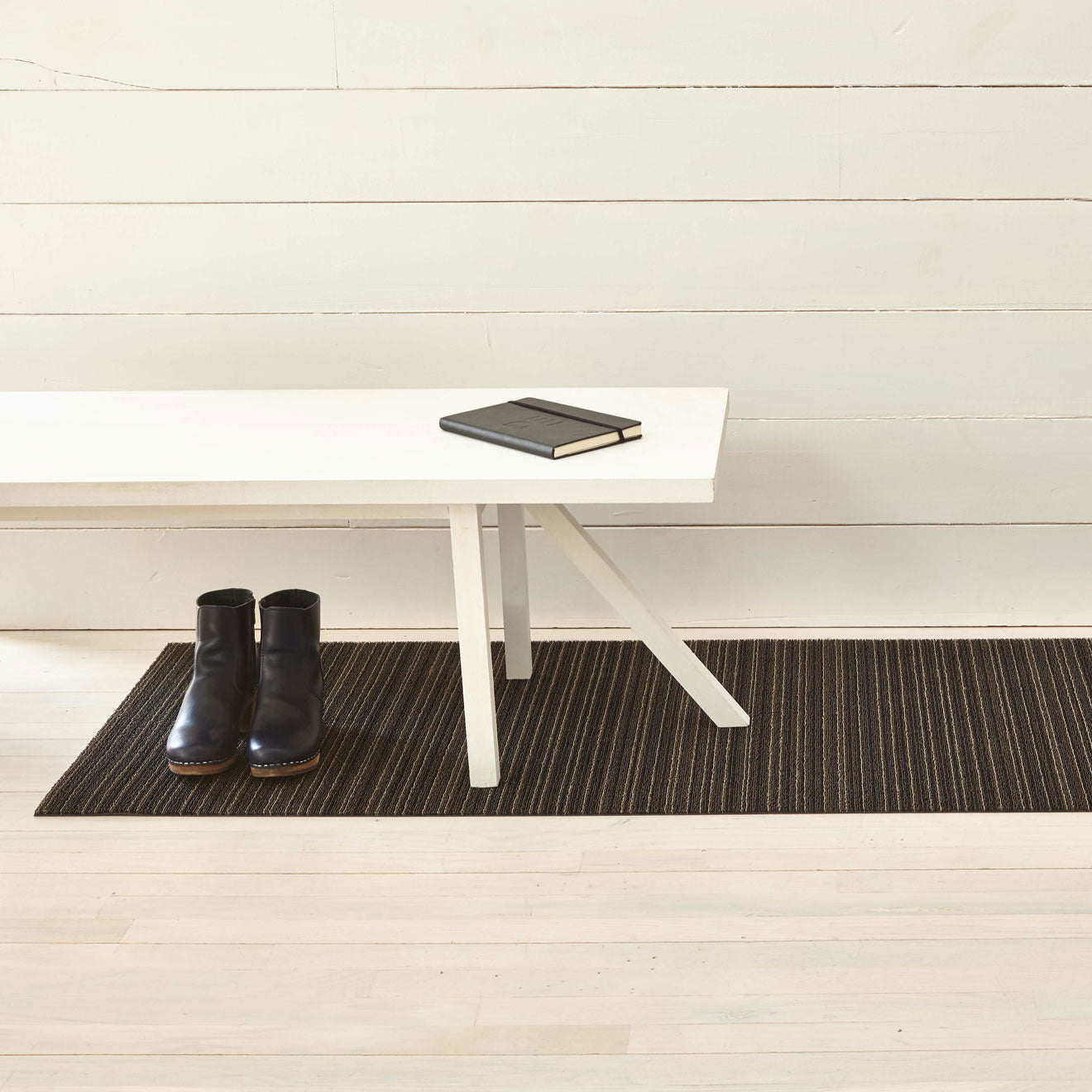 Skinny Stripe Shag Mats - Steel Runner