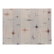 Almond Placemats in Light Warm Beige with Muted Dark Blues, Warm Reds and Light Greens