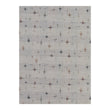 Almond Woven Floor Mat in Light Warm Beige with Muted Dark Blues, Warm Reds and Light Greens