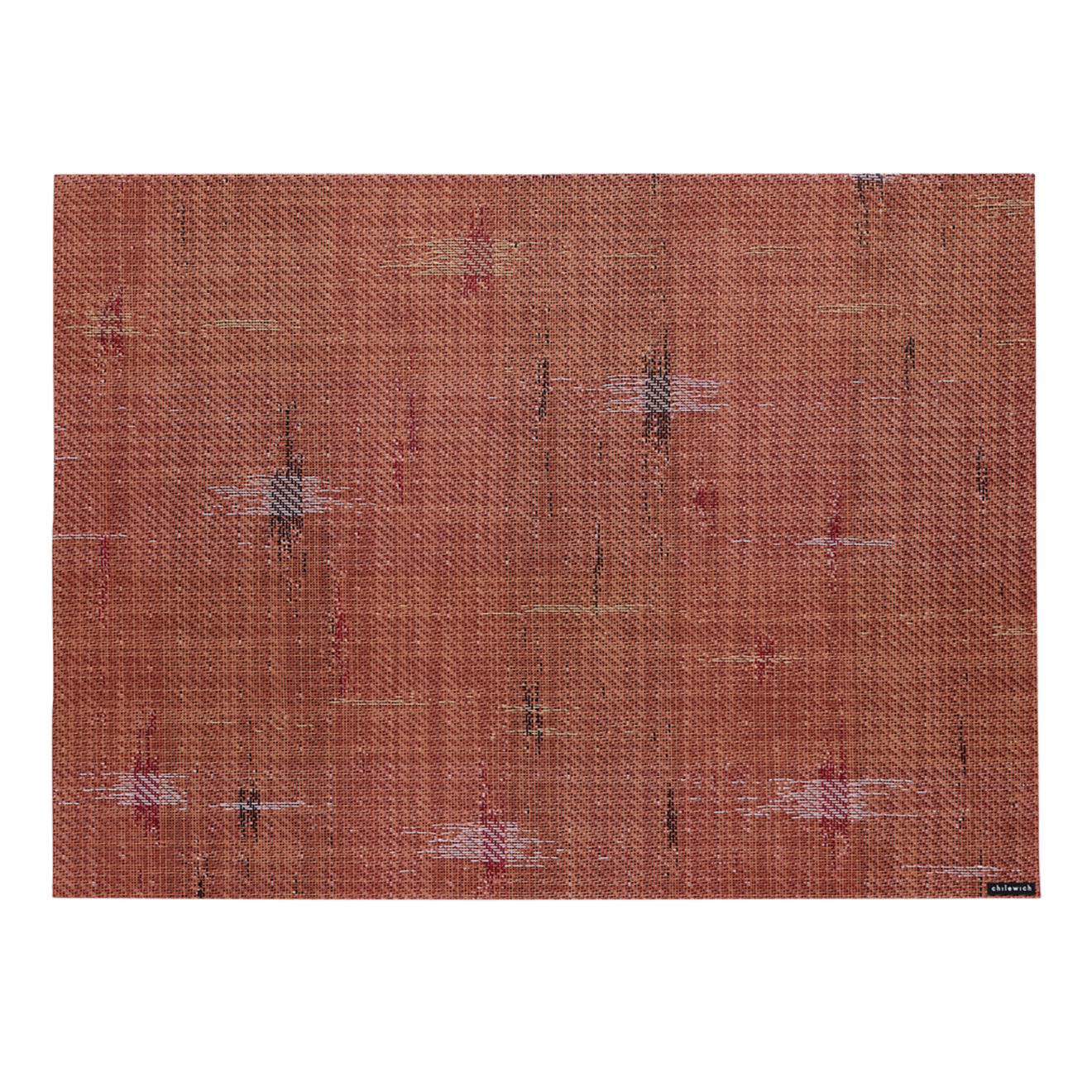 Cider Placemats in Muted Orange Red with Warm Beige, Light Pink, Dark Red and Dark Brown