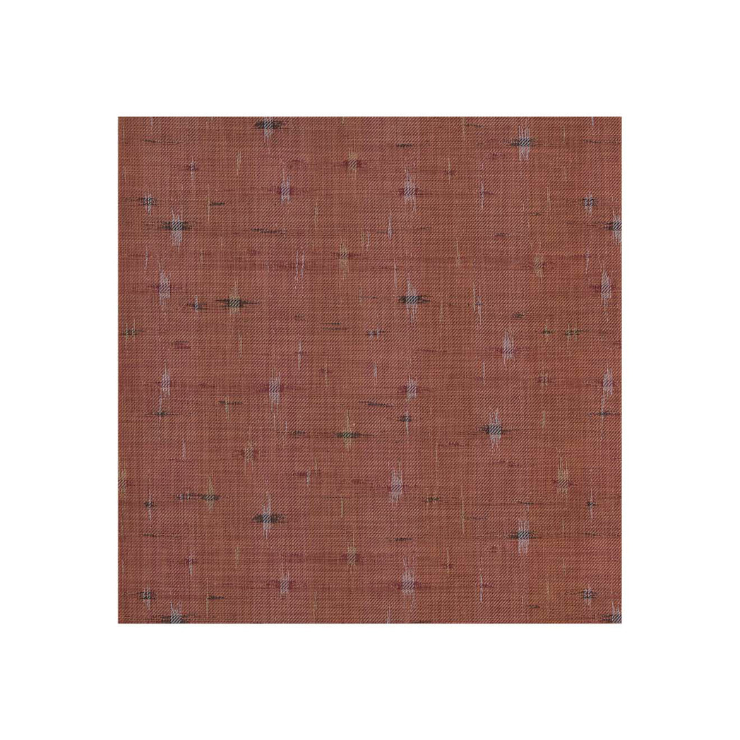 Square Woven Floor Mat in Muted Orange Red with Warm Beige, Light Pink, Dark Red and Dark Brown