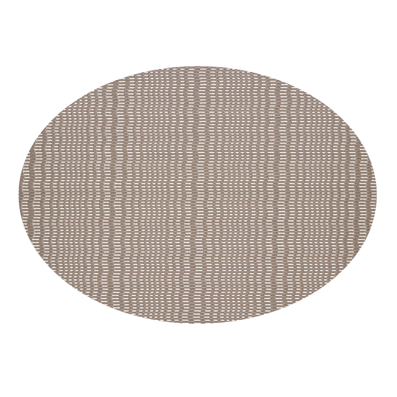 Oval Placemats in Midtone Greige with Light Greige