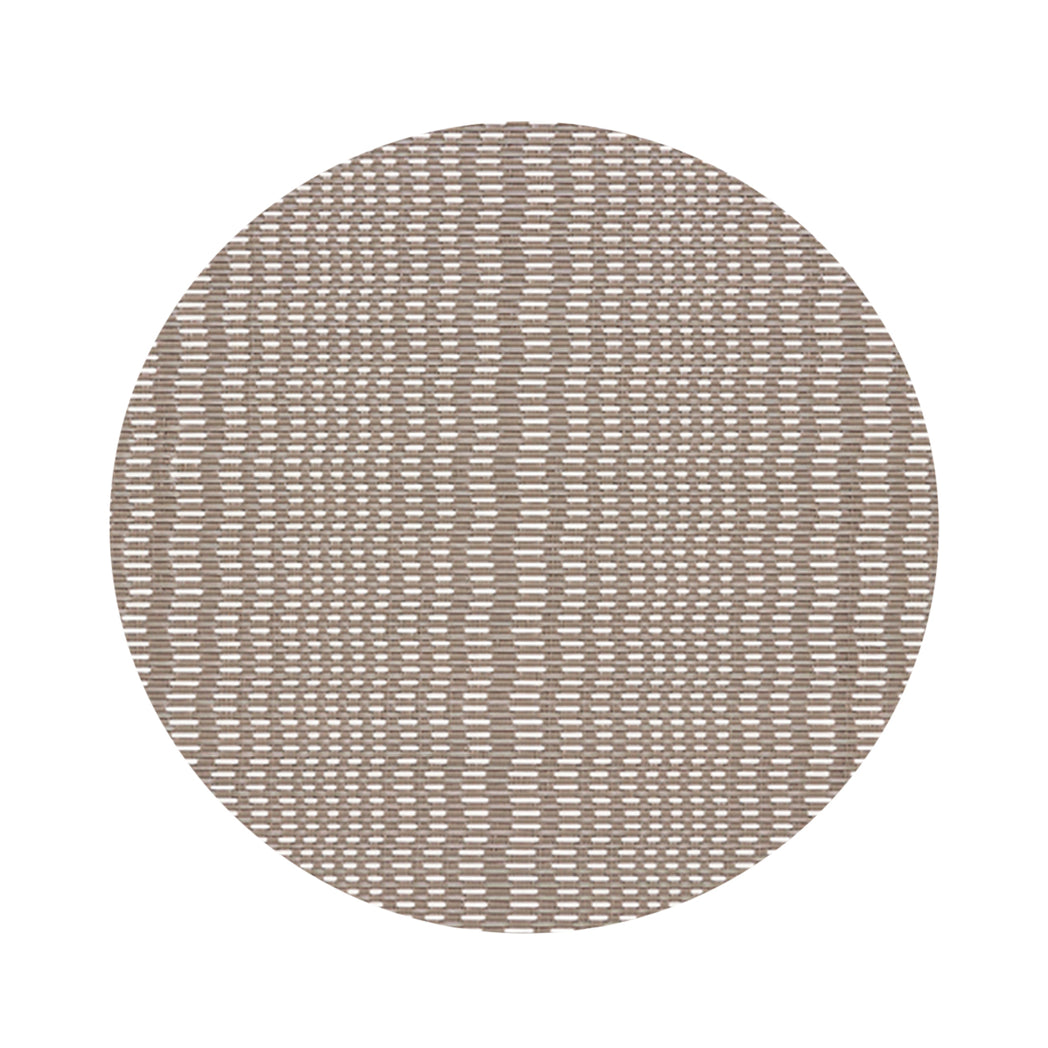 Round Placemats in Midtone Greige with Light Greige