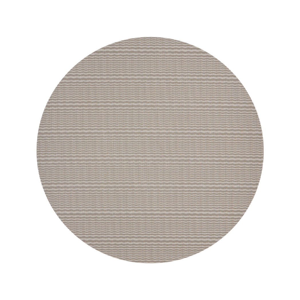 Round Woven Floor Mat in Midtone Greige with Light Greige