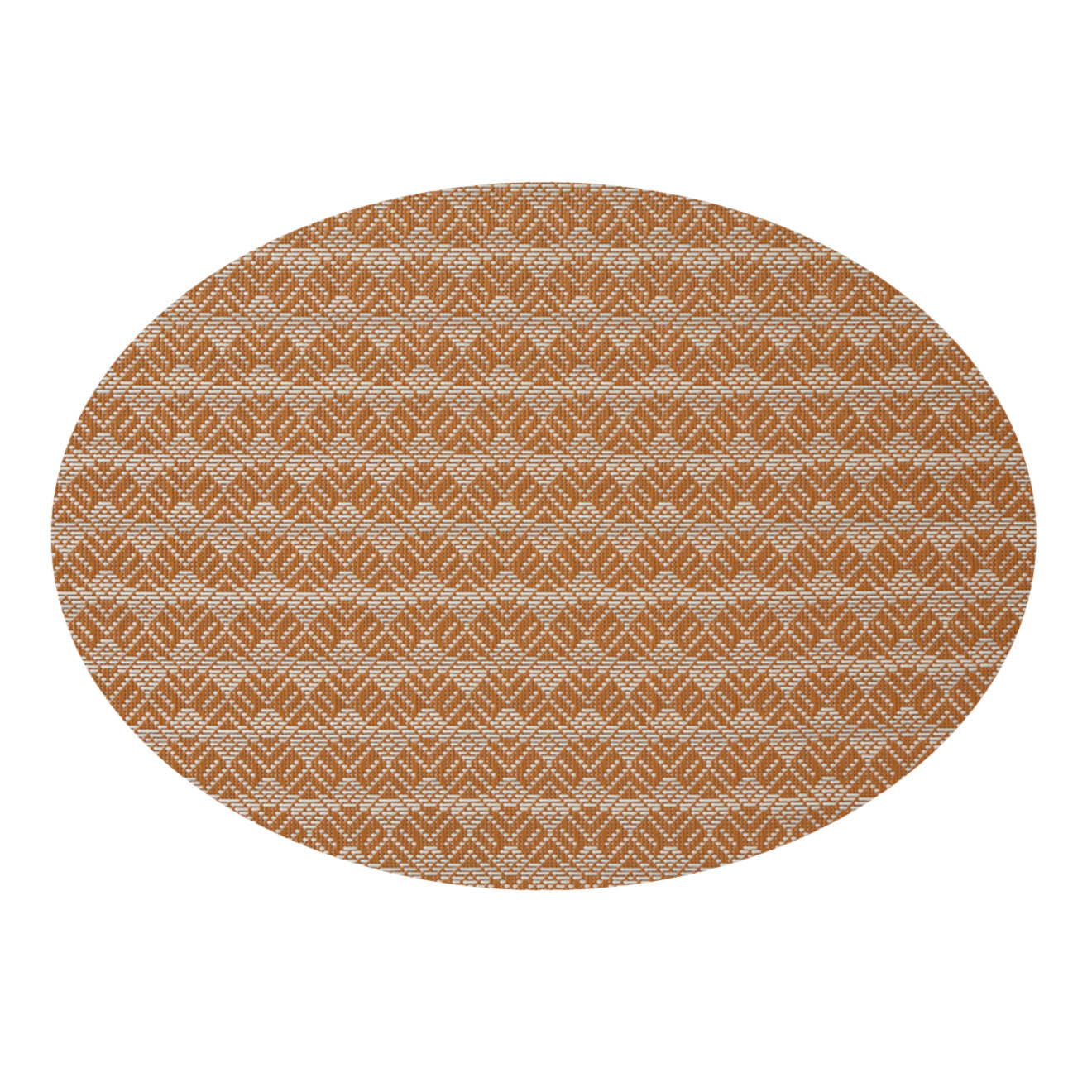 Oval Placemats in Dark Warm Tan and Off White