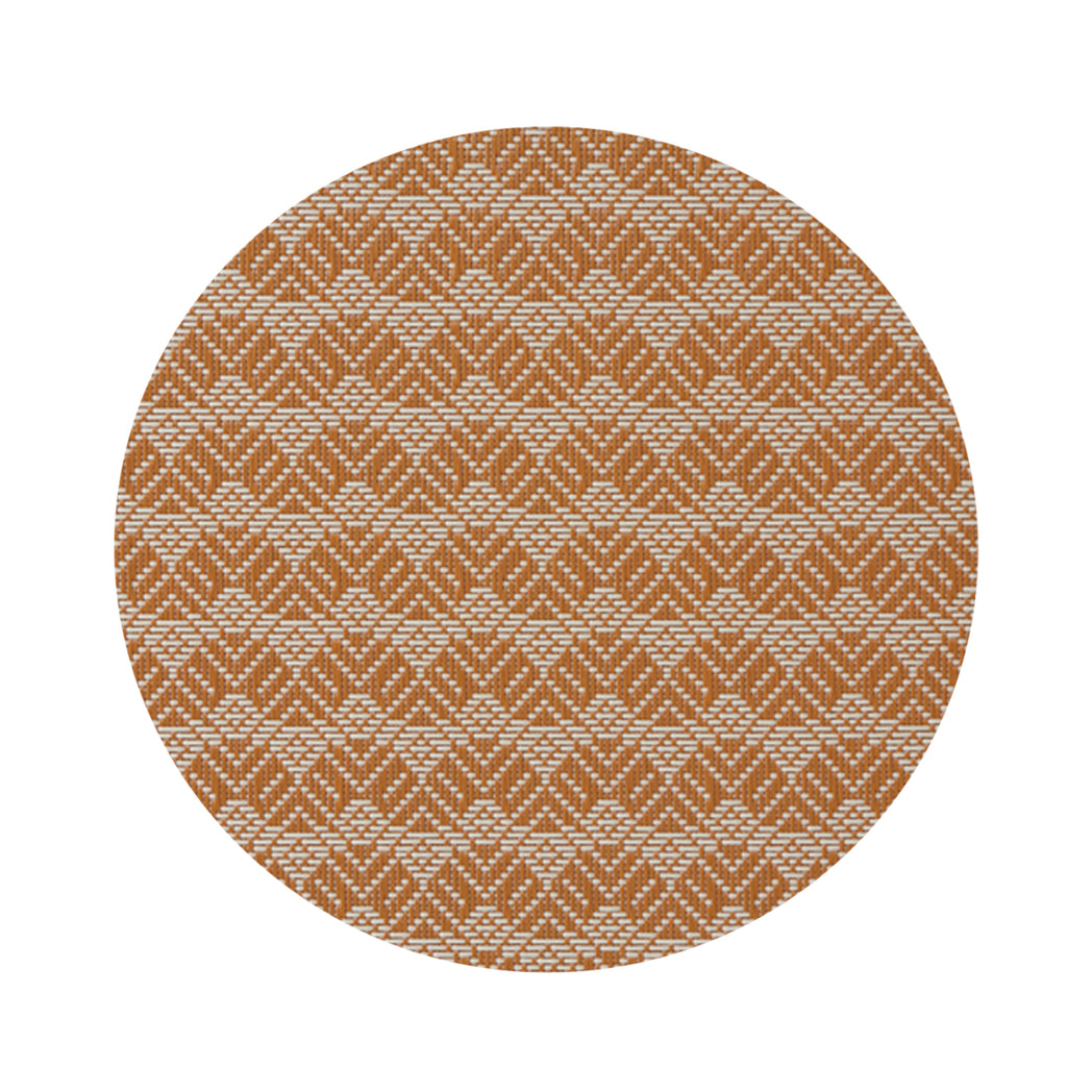 Round Placemats in Dark Warm Tan and Off White