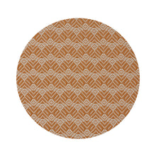 Round Placemats in Dark Warm Tan and Off White