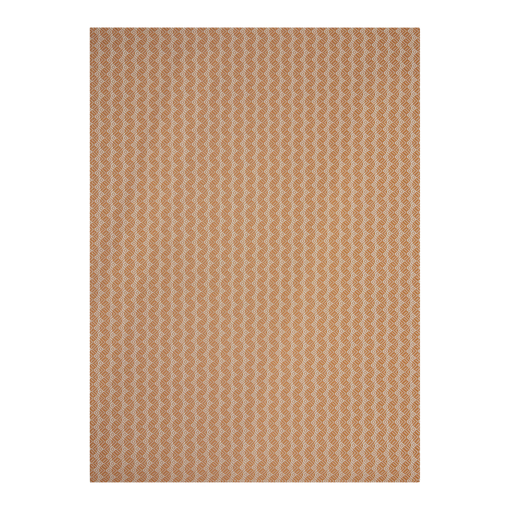 Butterscotch Woven Floor Mat in Dark Warm Tan and Off White