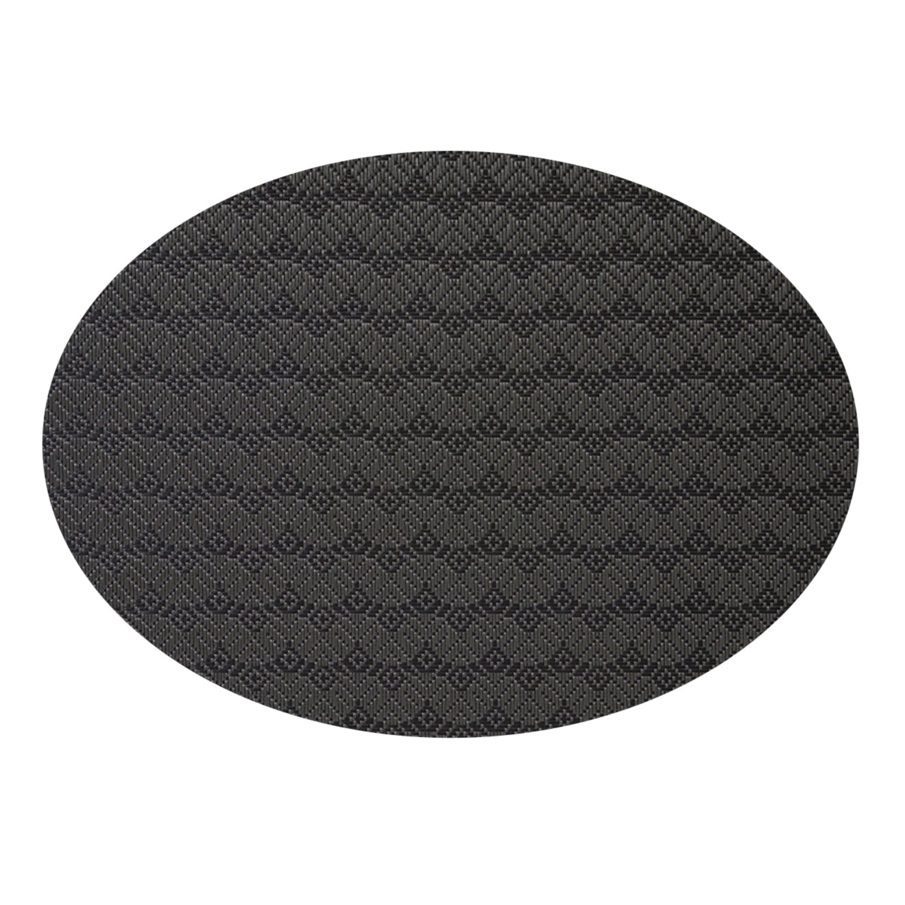 Oval Placemats in Metallic Dark Grey and Black