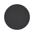 Round Woven Floor Mat in Metallic Dark Grey and Black