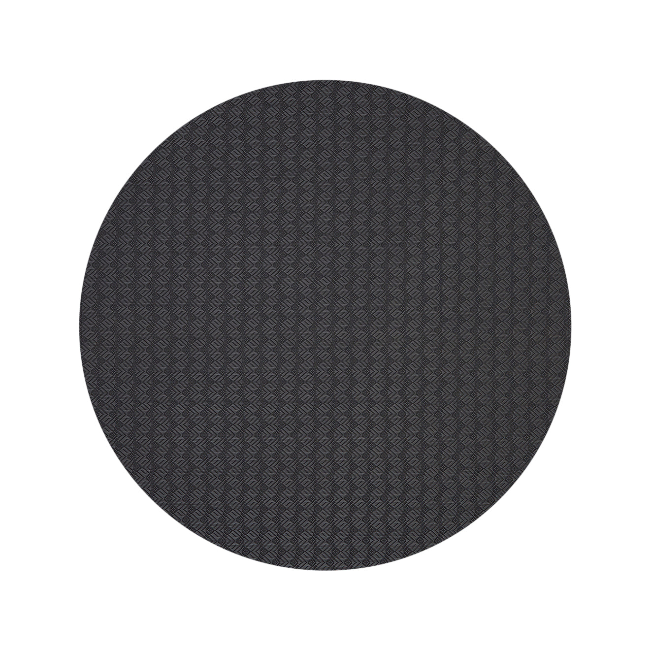 Round Woven Floor Mat in Metallic Dark Grey and Black