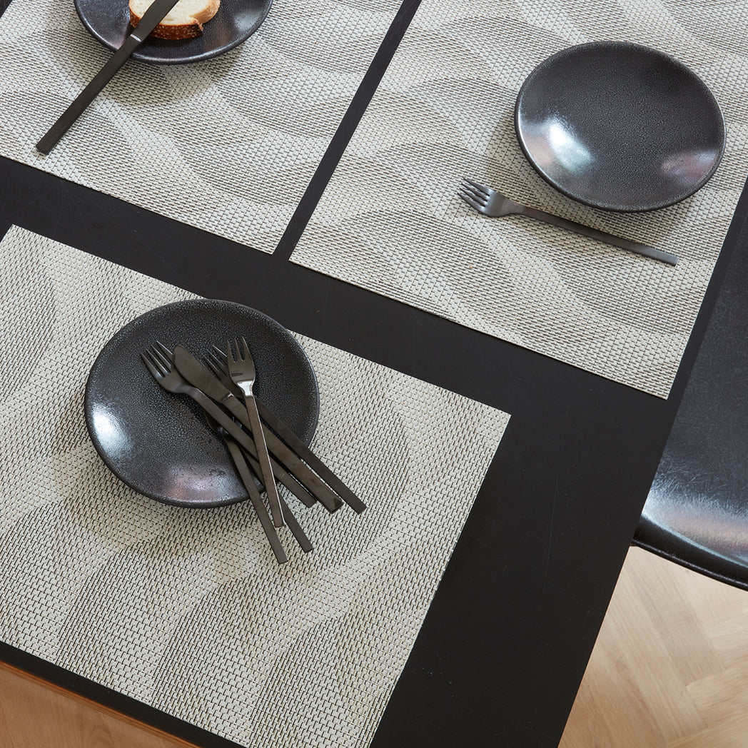 Detail image of Chilewich woven material showcasing texture, color, and pattern of the terrastrand yarn weave.