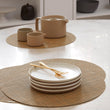 Basketweave Placemats - Teak Round