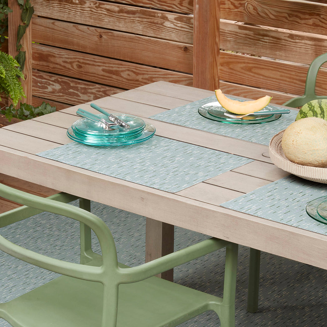 Detail image of Chilewich woven material showcasing texture, color, and pattern of the terrastrand yarn weave.