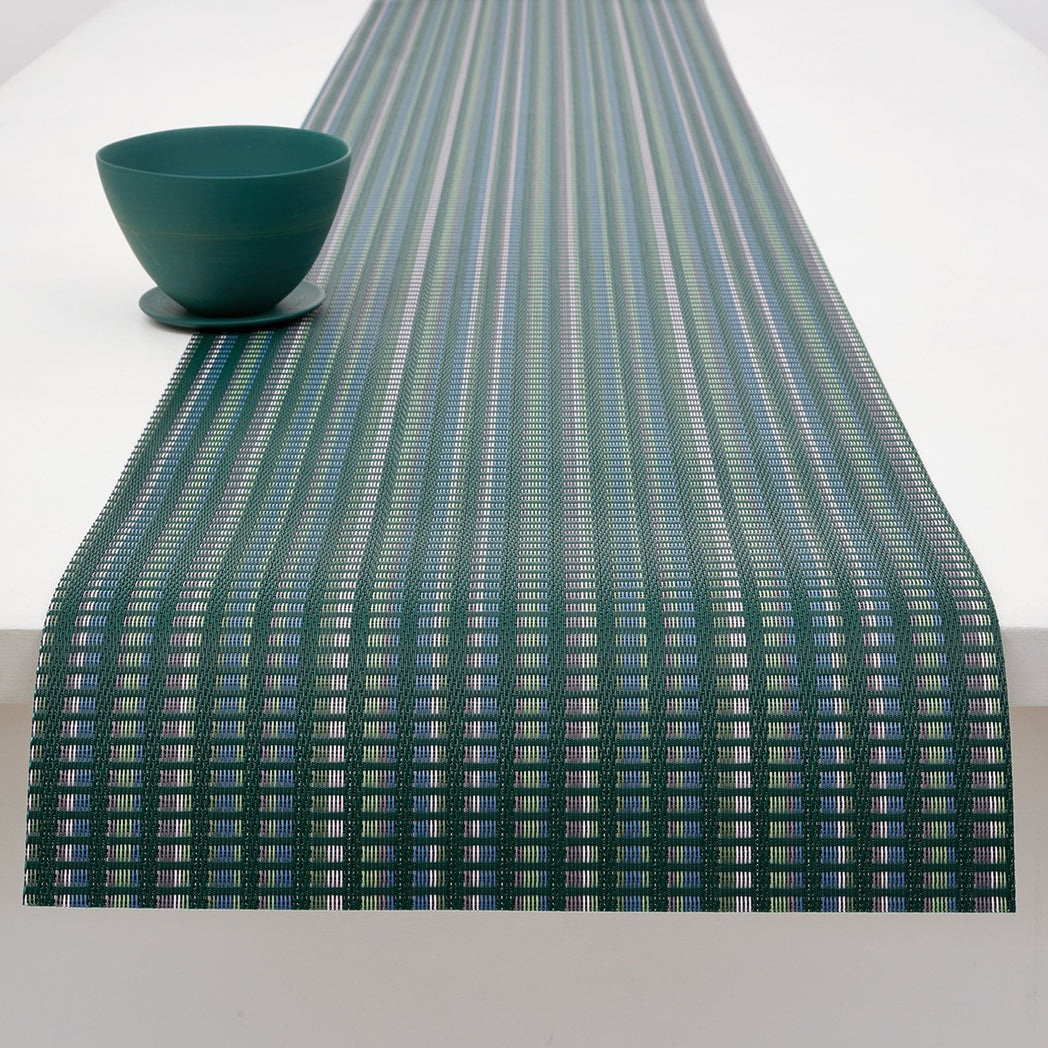 14'' x 72'' Table Runners in Dark Green Base with Muted Purple, Light Pink, Midtone Blue and Light Green
