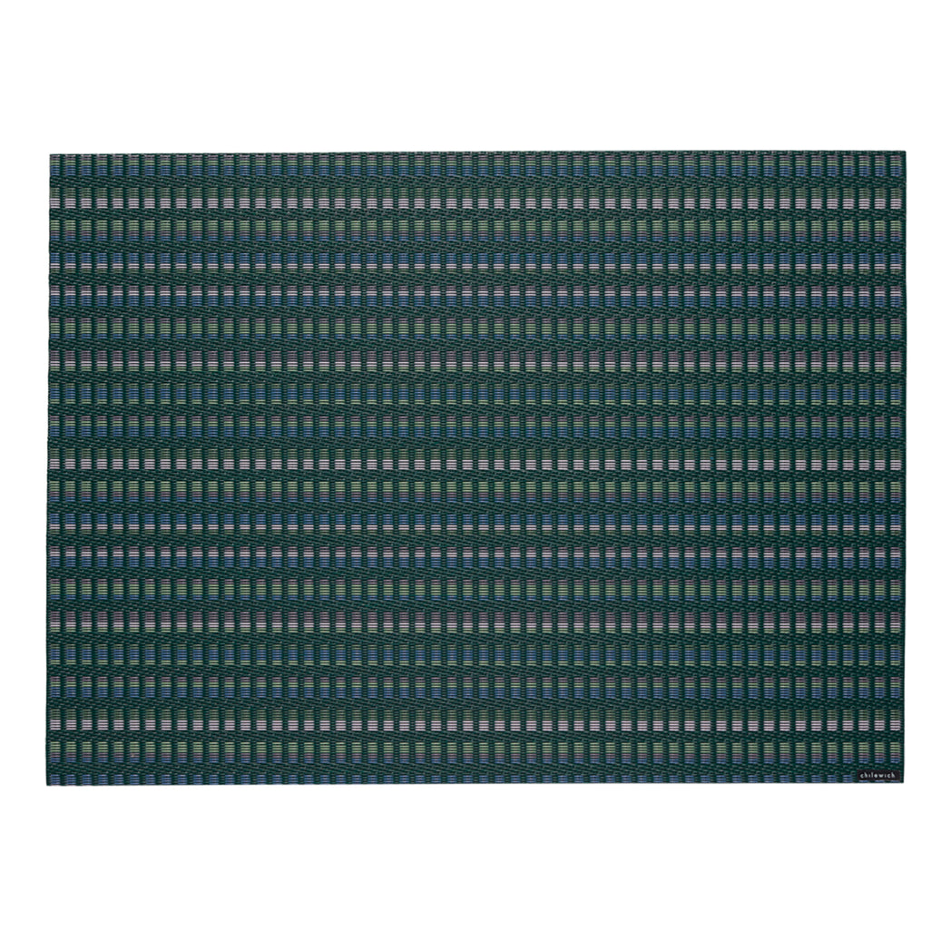 Ivy Placemats in Dark Green Base with Muted Purple, Light Pink, Midtone Blue and Light Green