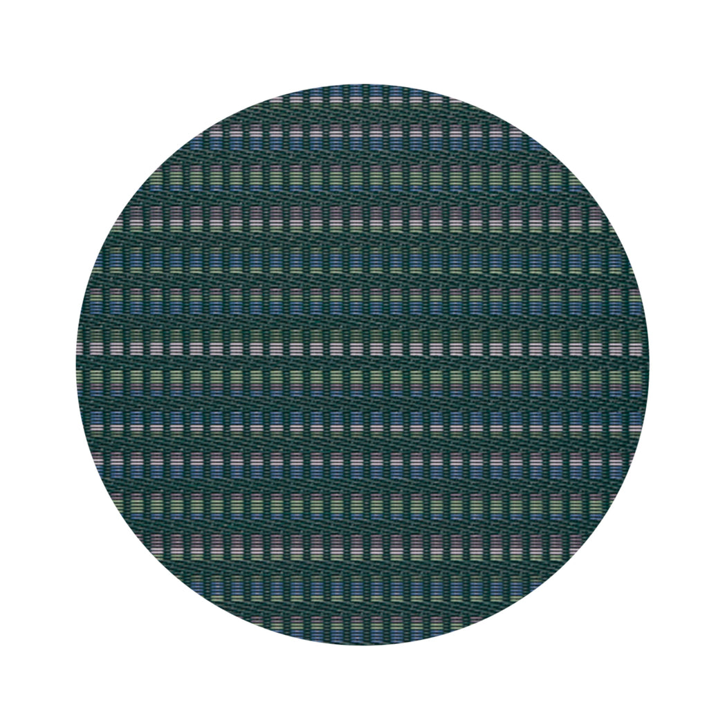 Round Placemats in Dark Green Base with Muted Purple, Light Pink, Midtone Blue and Light Green