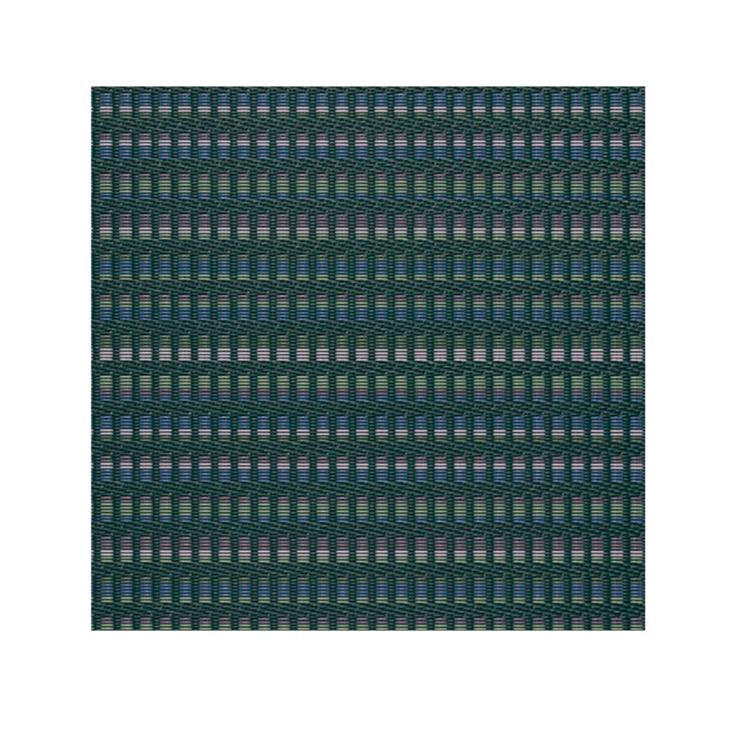 Ivy Woven Floor Mat in Dark Green Base with Muted Purple, Light Pink, Midtone Blue and Light Green