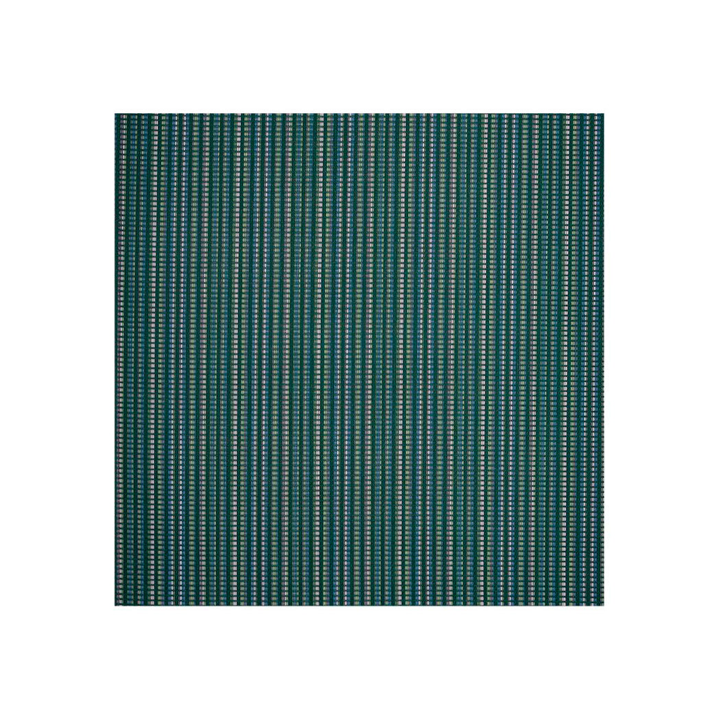 Square Woven Floor Mat in Dark Green Base with Muted Purple, Light Pink, Midtone Blue and Light Green