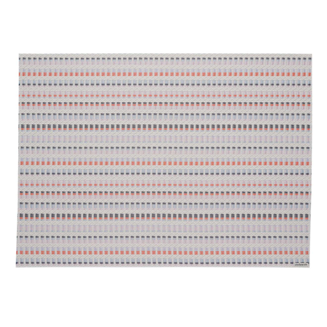 Pop Placemats in Light Neutral Beige with Light Pink, Lavender, Dark Blue and Bright Orange Pink