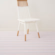 Pop Woven Floor Mat with Prop in Light Neutral Beige with Light Pink, Lavender, Dark Blue and Bright Orange Pink