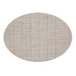 Oval Placemats in Mix of Light and Midtone Greige with White