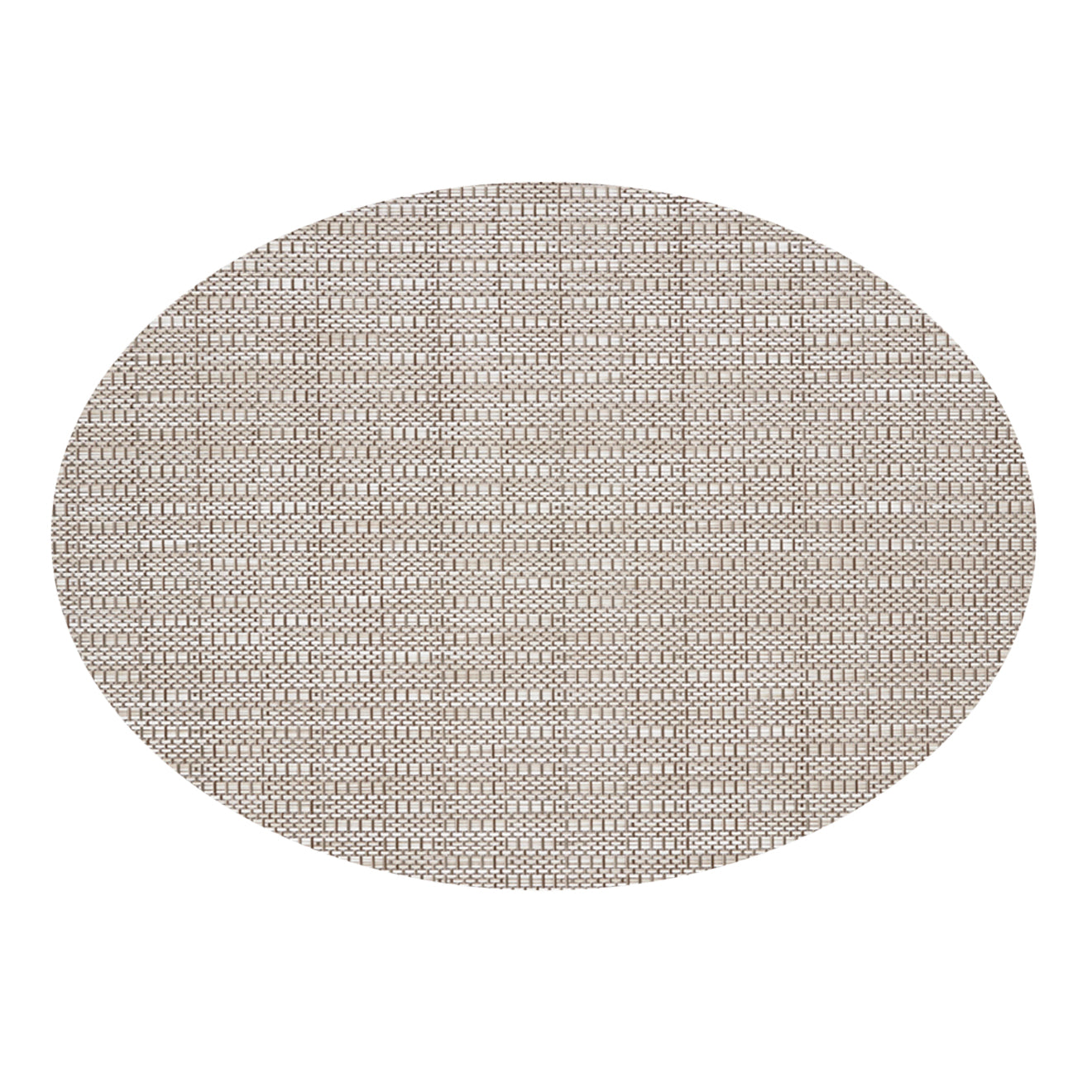 Oval Placemats in Mix of Light and Midtone Greige with White