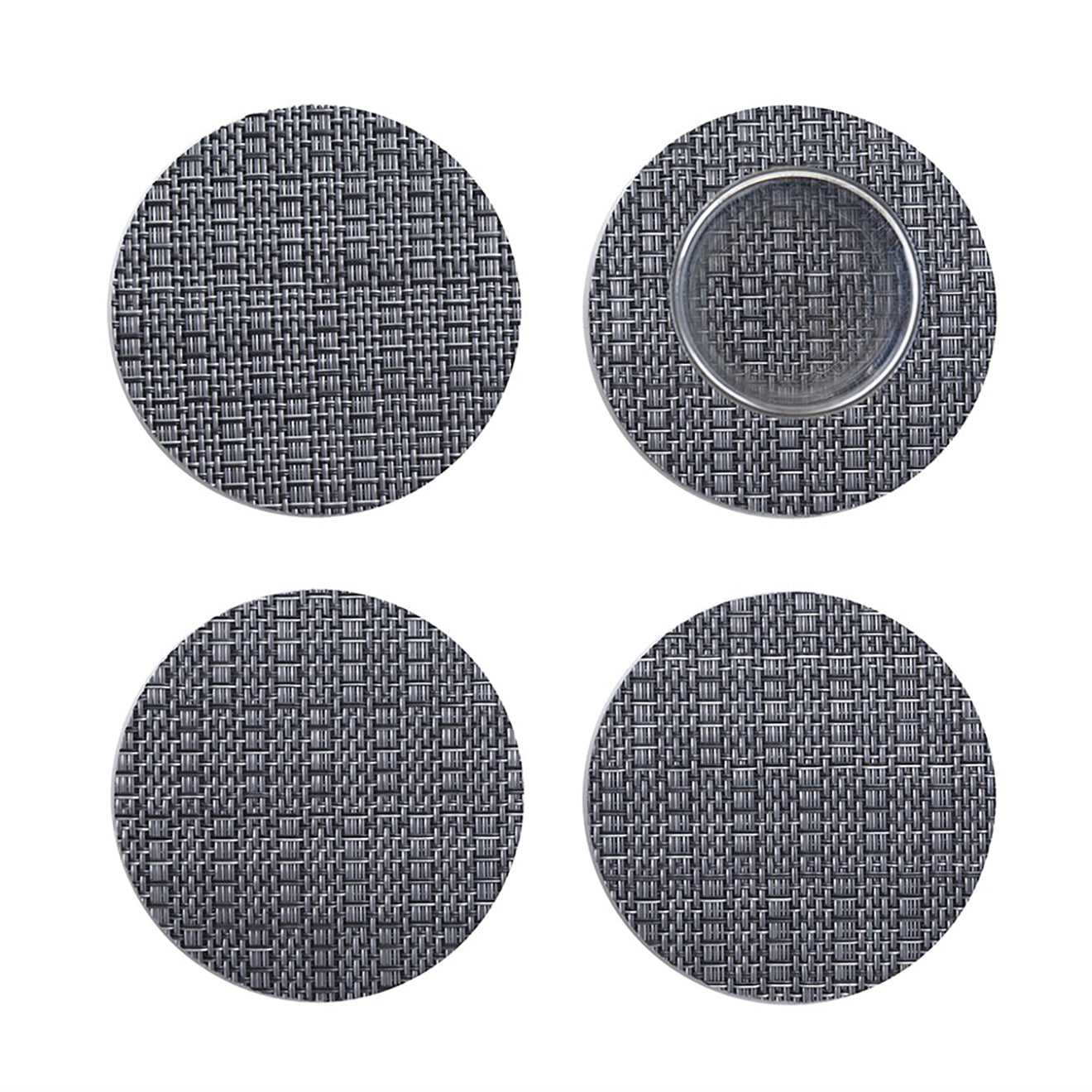 Set of 4 Coasters in Midtone Cool Silver Grey with Dark Cool Grey
