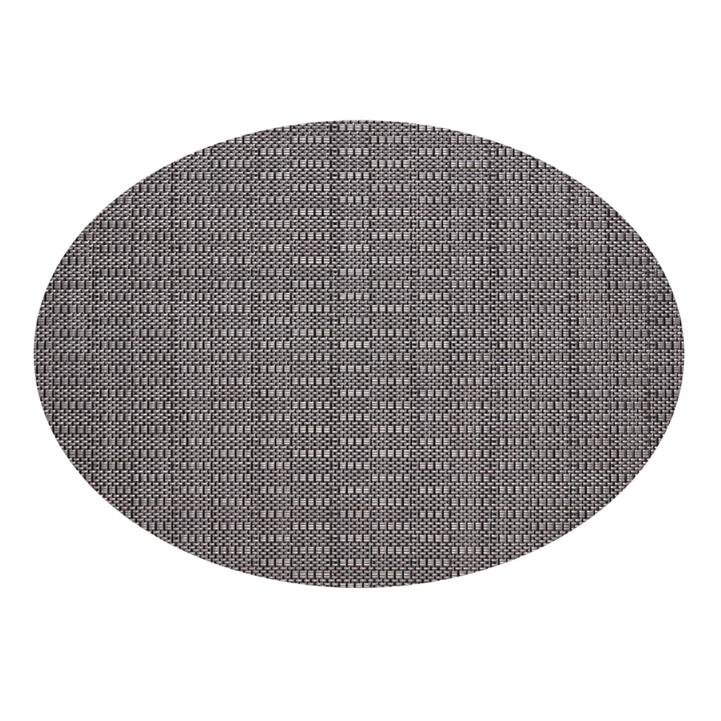 Oval Placemats in Midtone Cool Silver Grey with Dark Cool Grey
