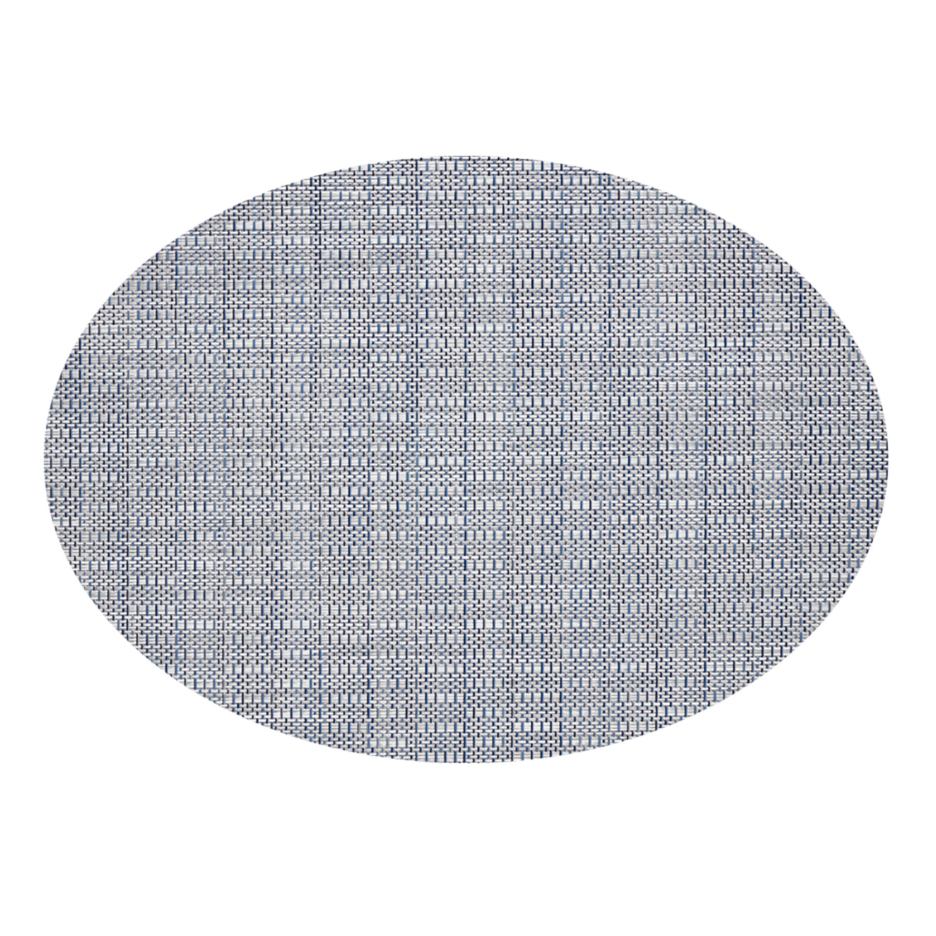 Oval Placemats in Mix of Midtone and Dak Blue with White