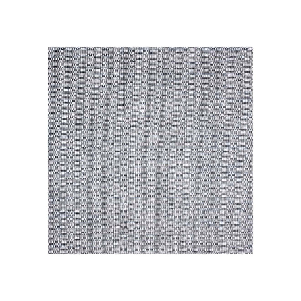 Square Woven Floor Mat in Mix of Midtone and Dak Blue with White