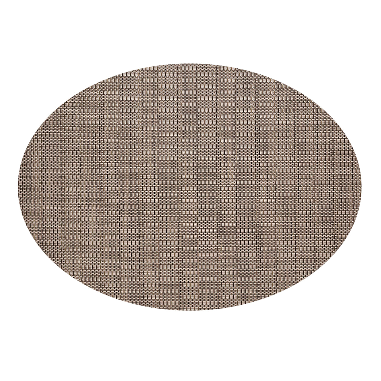 Oval Placemats in Mix of Midtone Warm Silver with Light and Dark Greige