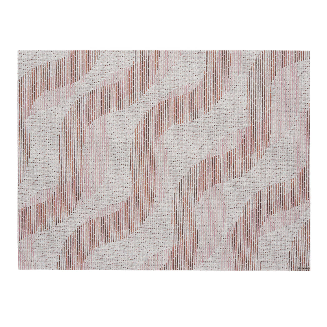 Magnolia Placemats in Light Neutral Beige Base with Muted Pink and Midtone Brown